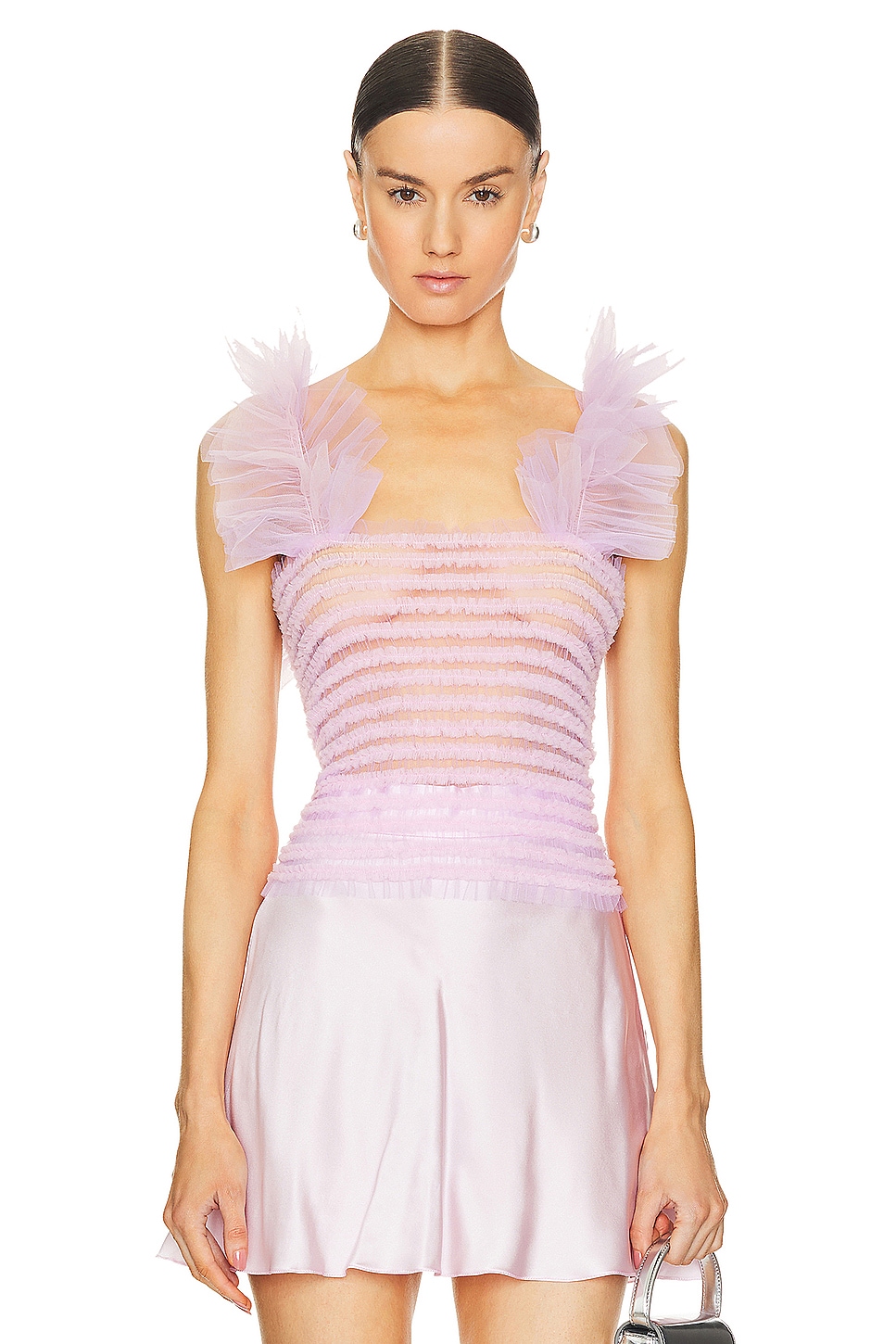 Susan Fang Shirred Tulle Top