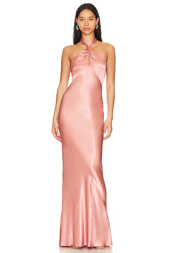 Shona Joy La Lune High Neck Twist Maxi Dress