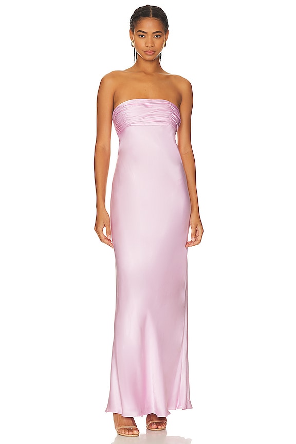 Shona Joy La Lune Strapless Ruched Bodice Maxi Dress