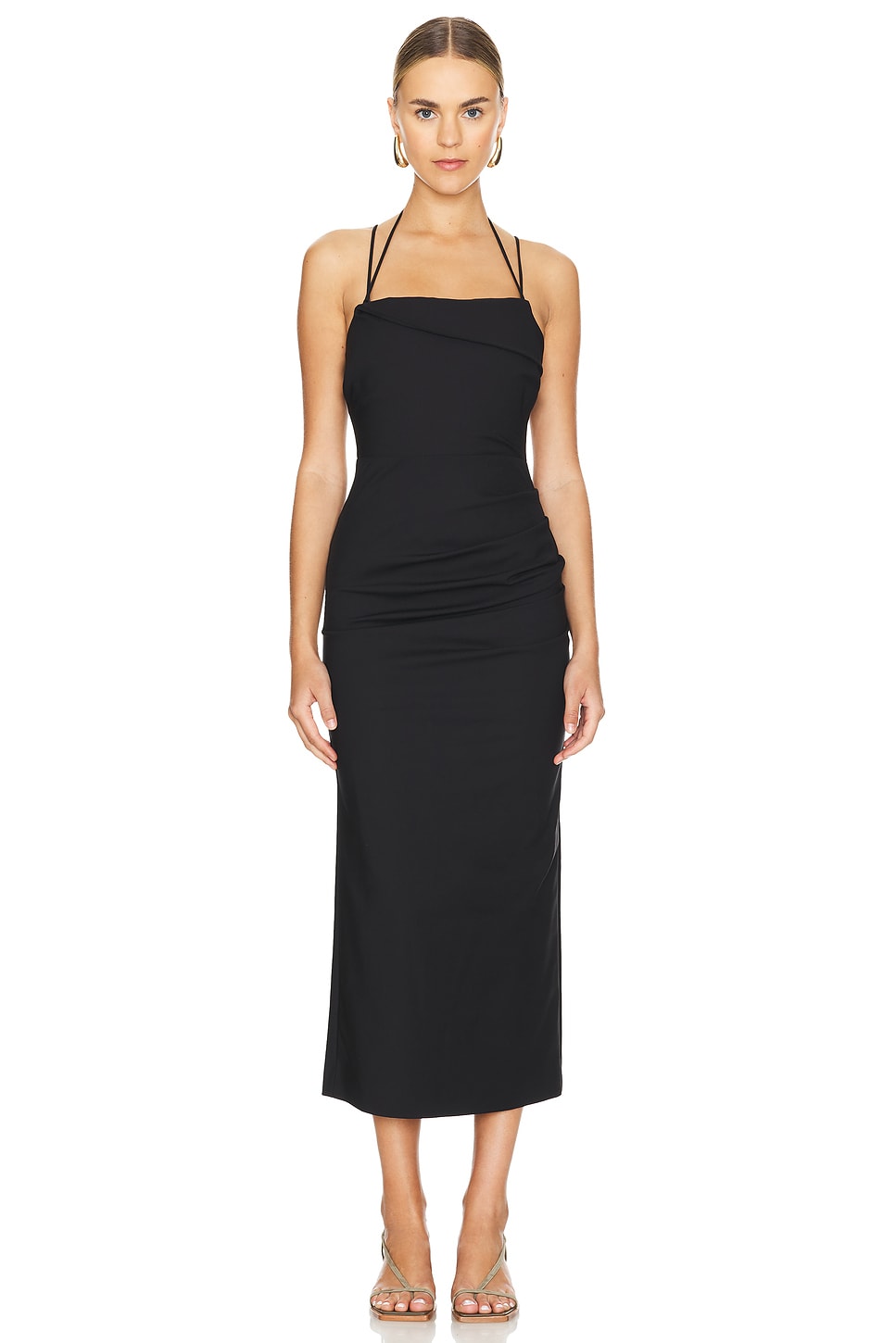 Shona Joy Lani Draped Cross Back Midi Dress