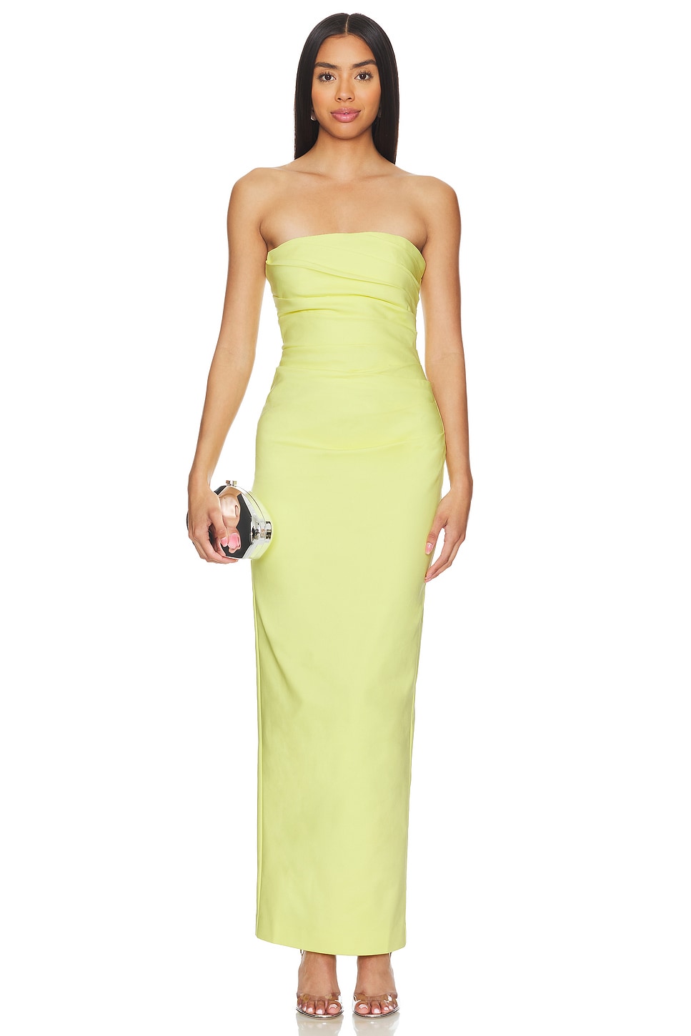 Shona Joy Lani Strapless Draped Maxi Dress