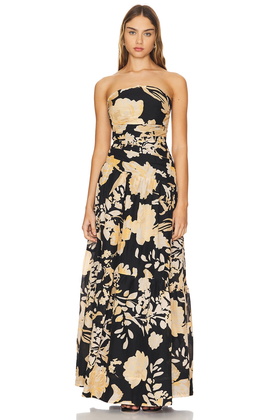 Shona Joy Xenia Strapless Tiered Maxi Dress