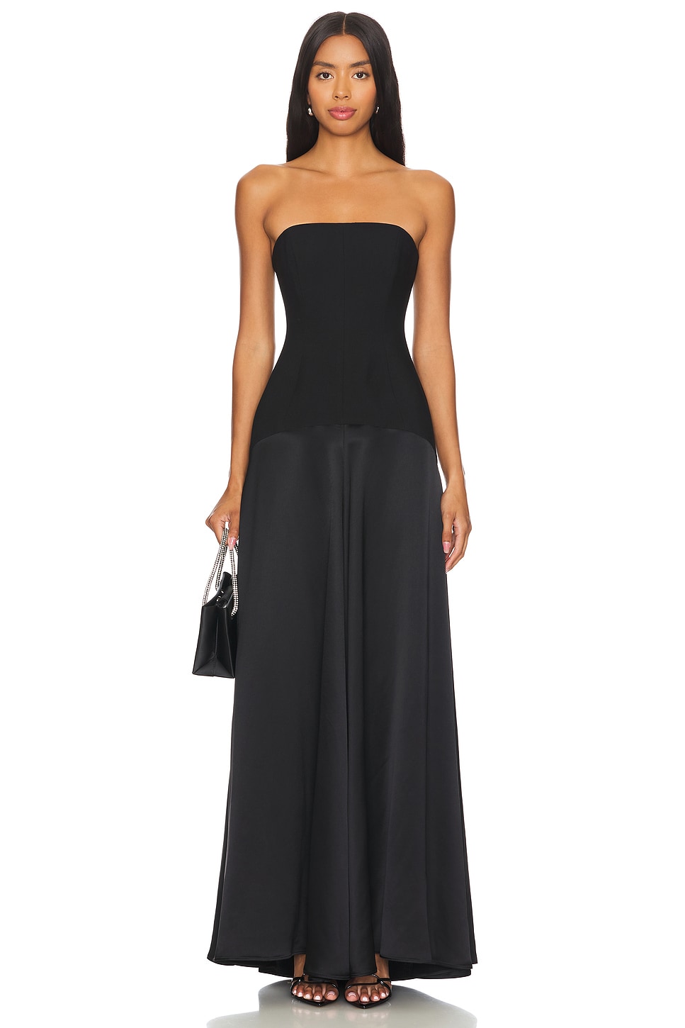 Shona Joy Adri Strapless Panelled Maxi Dress