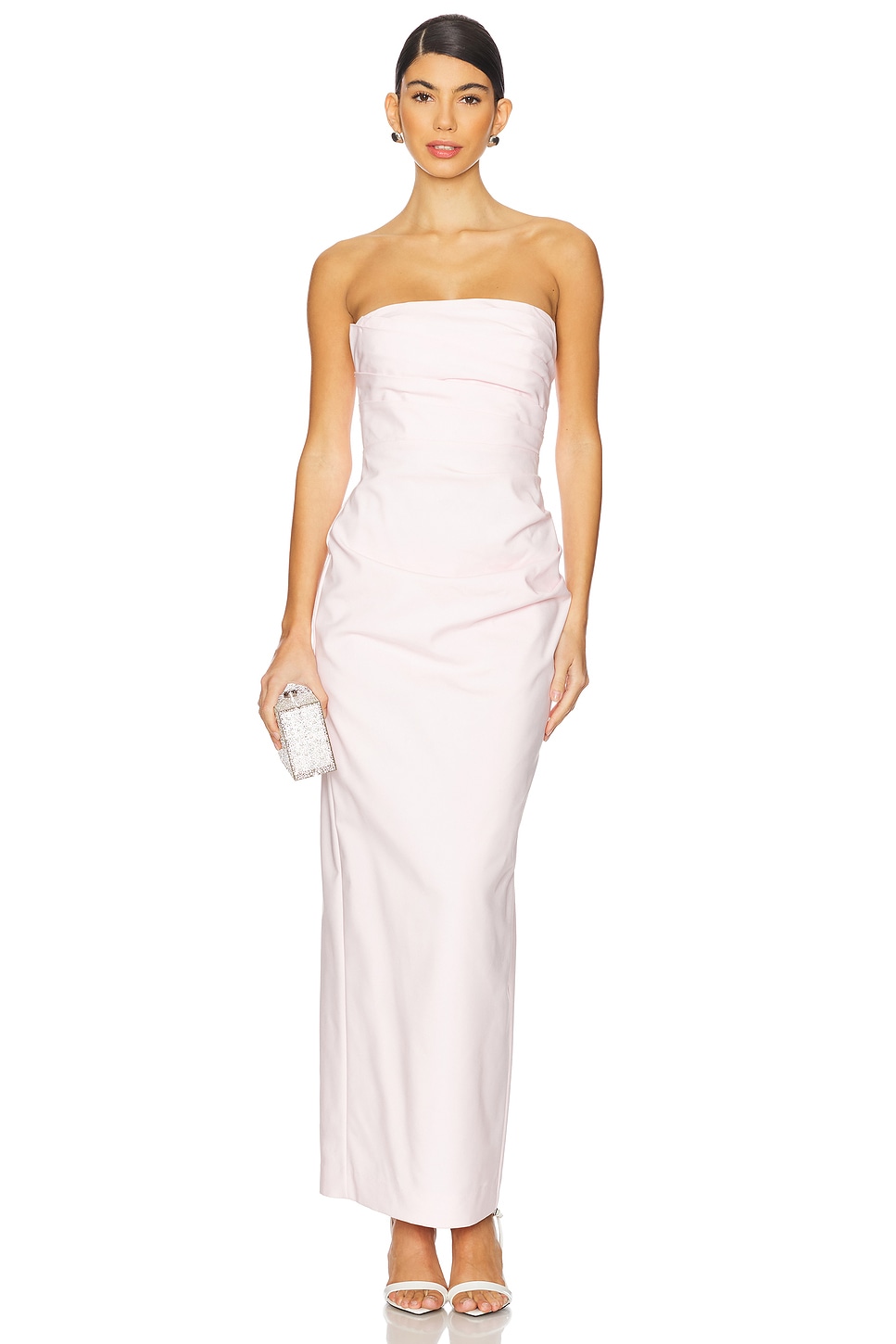 Shona Joy Lani Strapless Draped Maxi Dress