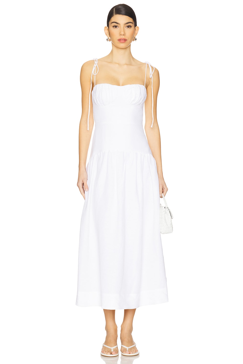 Shona Joy Blanc Gathered Bubble Midi Dress