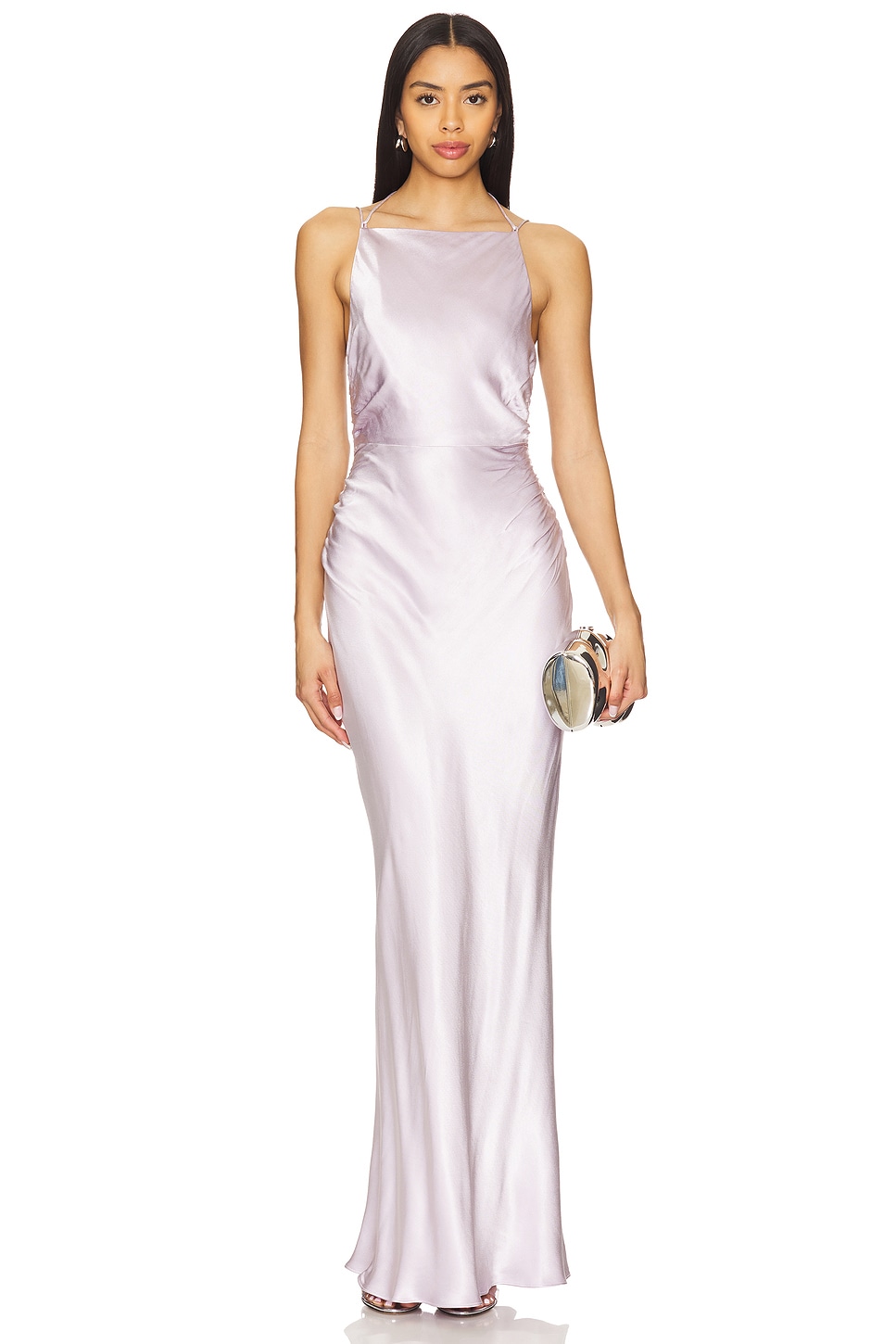 Shona Joy La Lune High Neck Ruched Maxi Dress