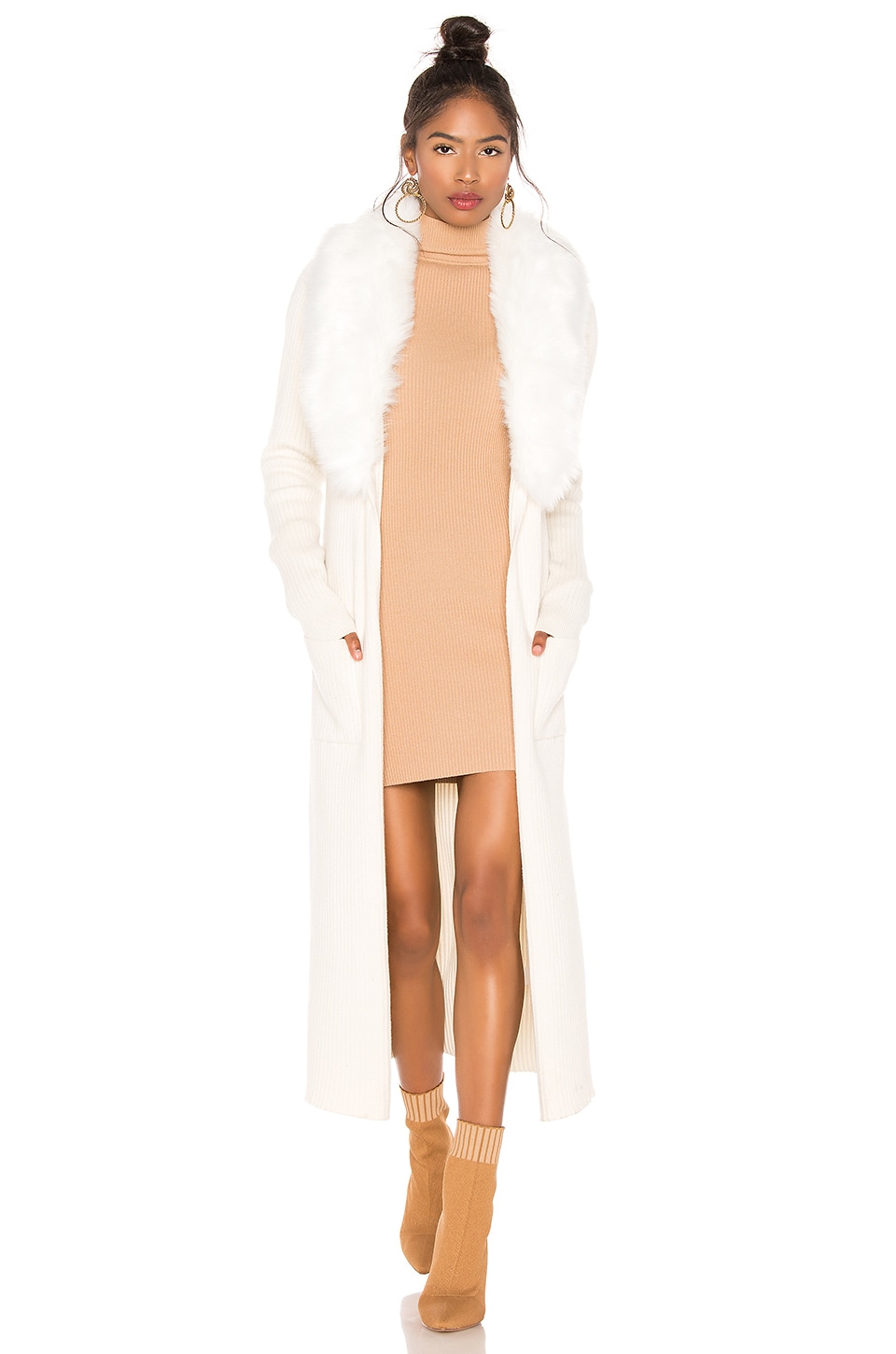 Show Me Your Mumu Lombardi Faux Fur Long Cardigan