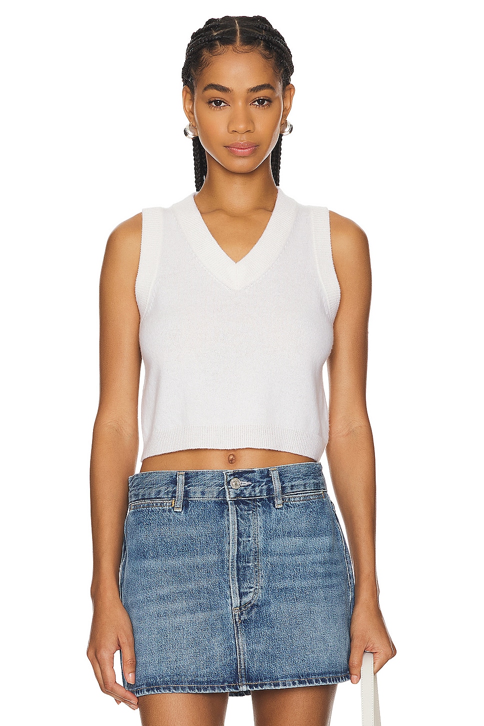 SABLYN Sterling Cropped V Neck Tank Top