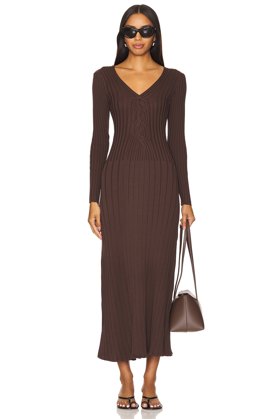 SOVERE Laced Long Sleeve Midi Dress