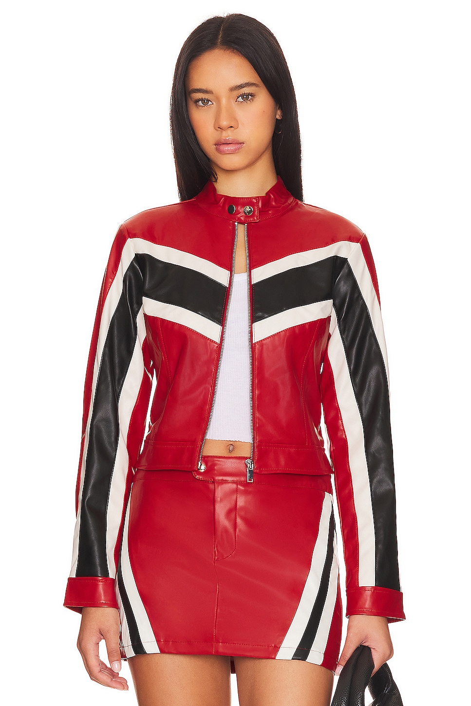 superdown Jackie Faux Leather Moto Jacket