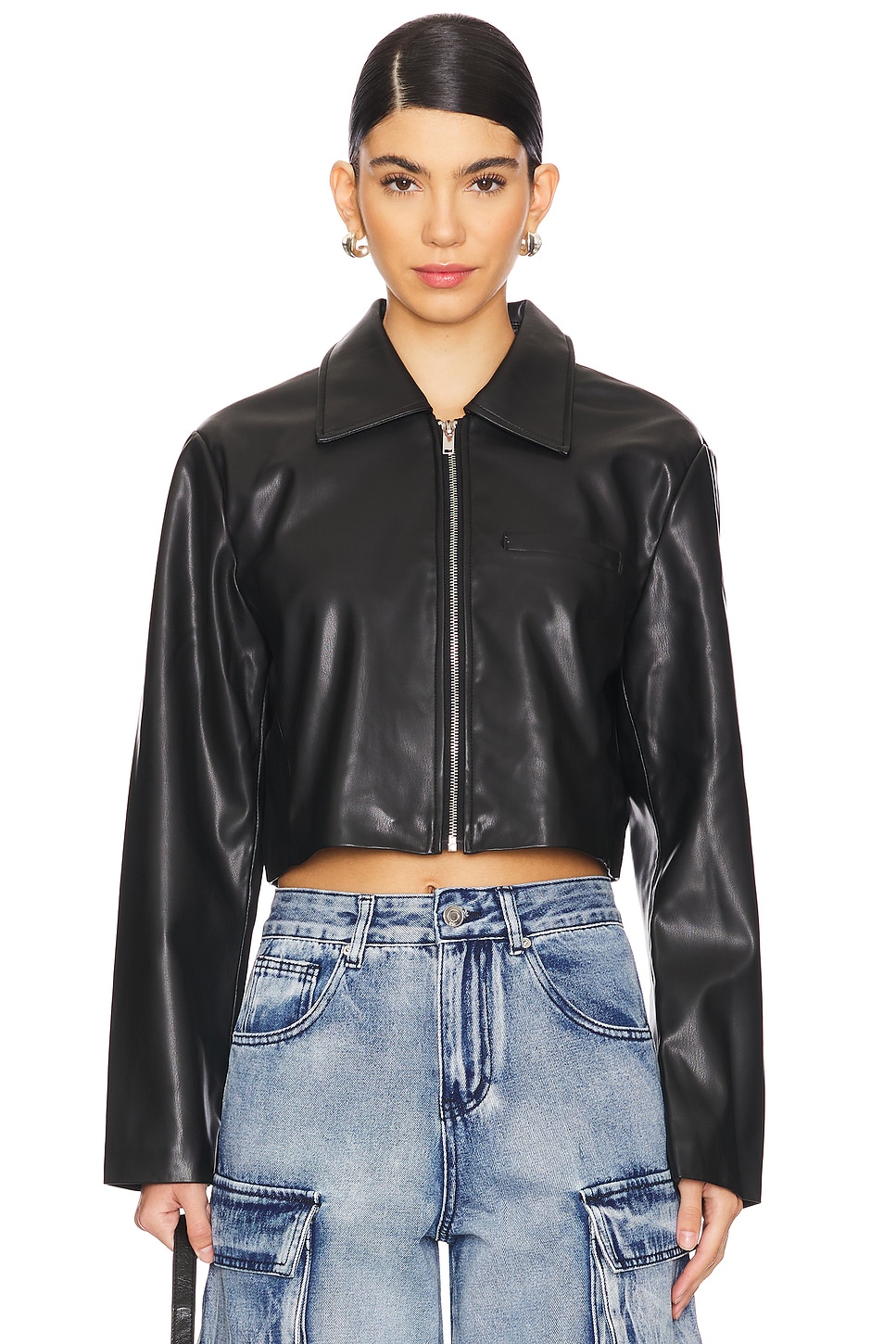 superdown x Emily Gemma Gabriella Faux Leather Jacket