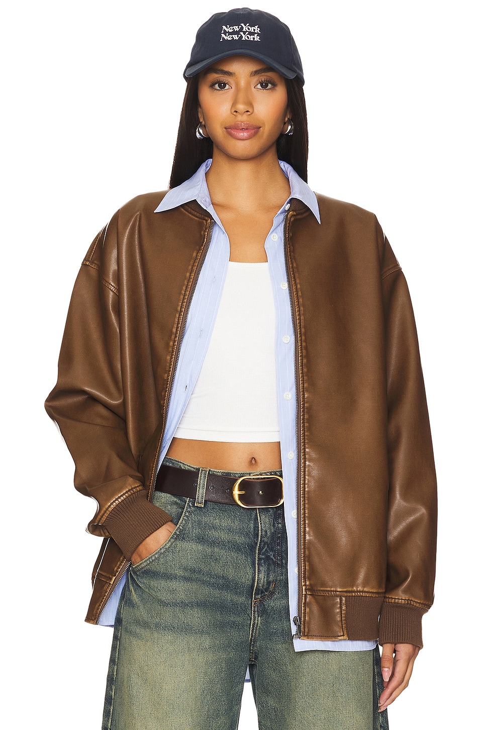 superdown Ariel Faux Leather Bomber