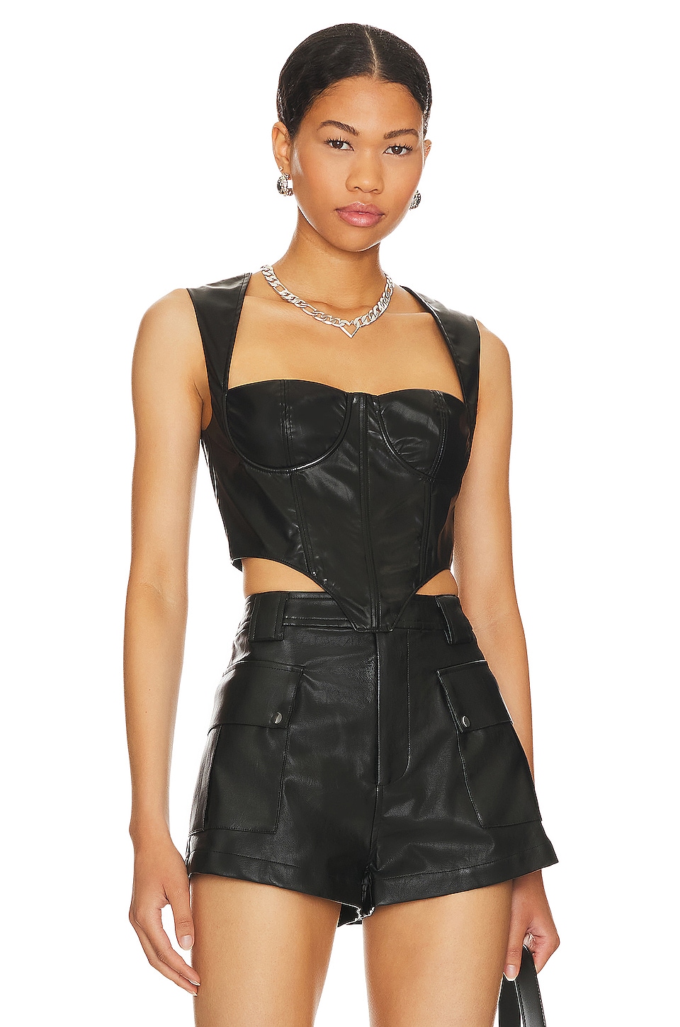 superdown Ezra Faux Leather Top