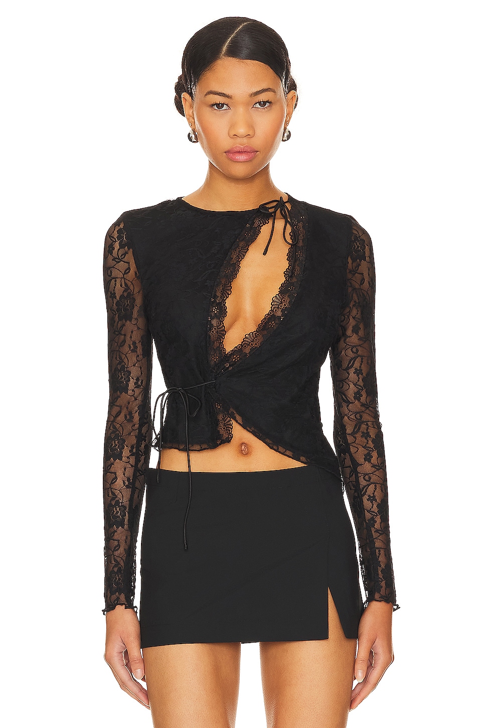 superdown Anahi Wrap Lace Top