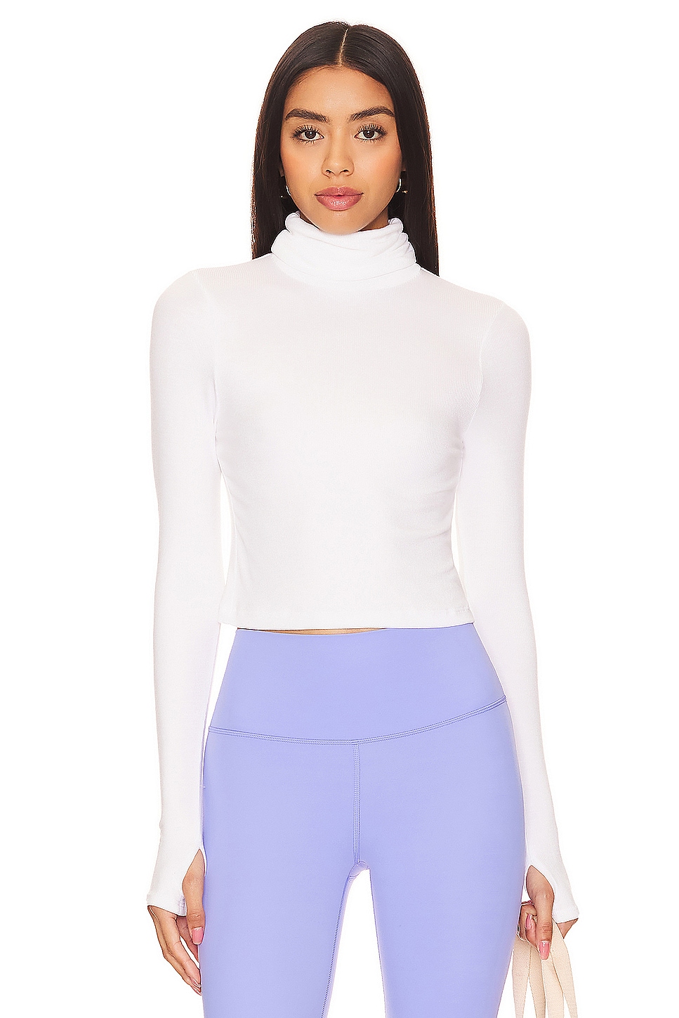 Splits59 Jackson Rib Cropped Turtleneck Top