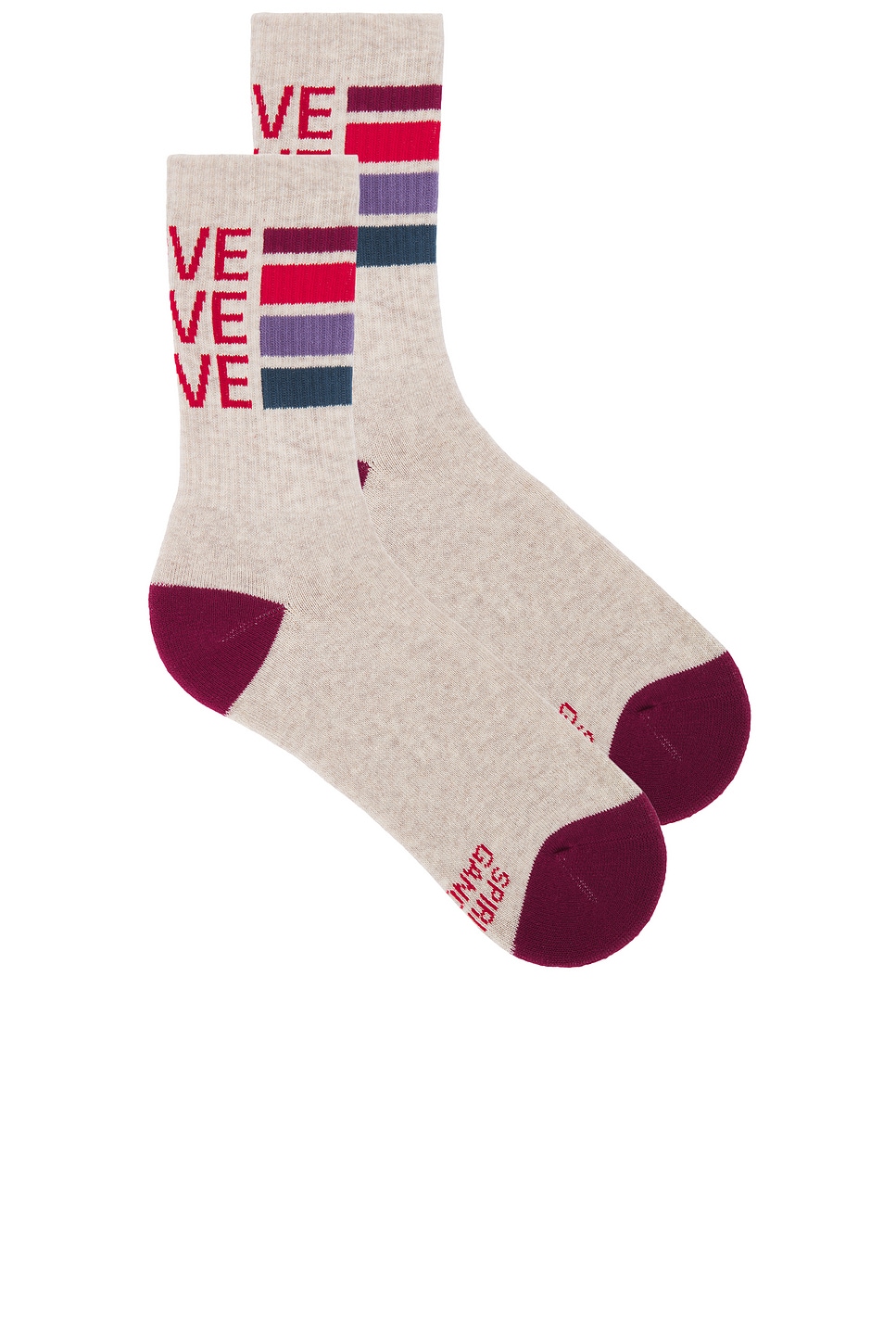 Spiritual Gangster Love Stripe Crew Sock