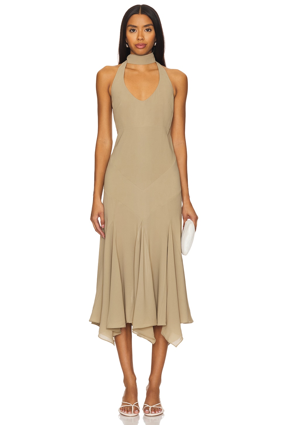 SIEDRES Raye Halterneck Midi Dress