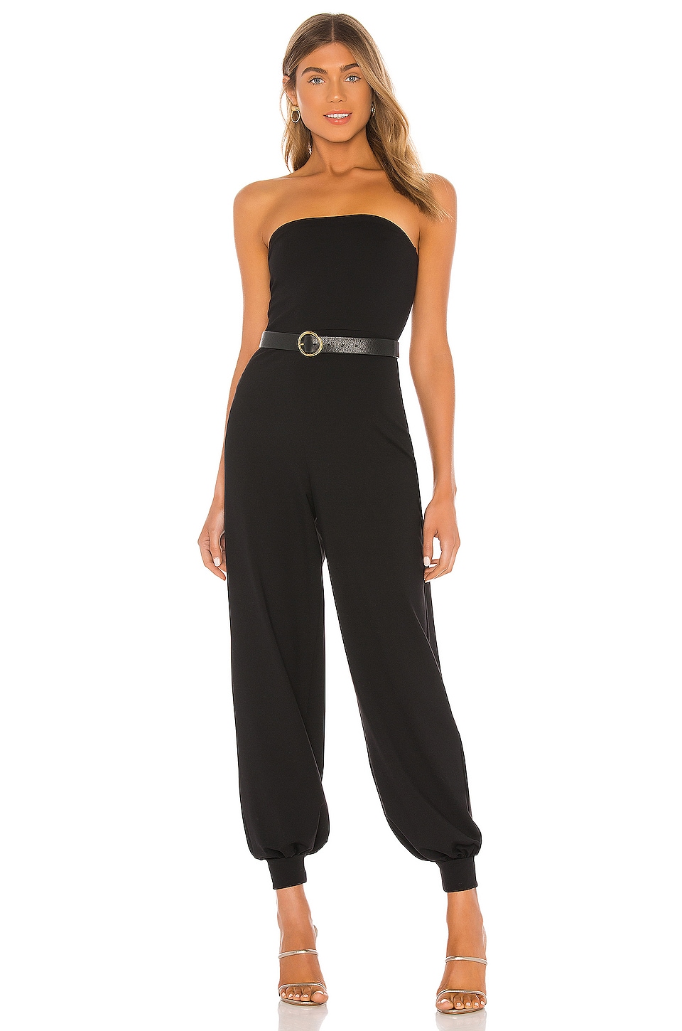 Susana Monaco Strapless Cuffed Ankle Jumpsuit