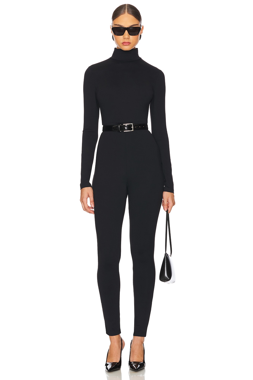 Susana Monaco Mock Neck Long Sleeve Jumpsuit