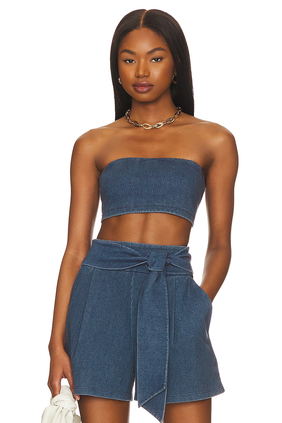 Susana Monaco Stretch Denim Micro Tube Top