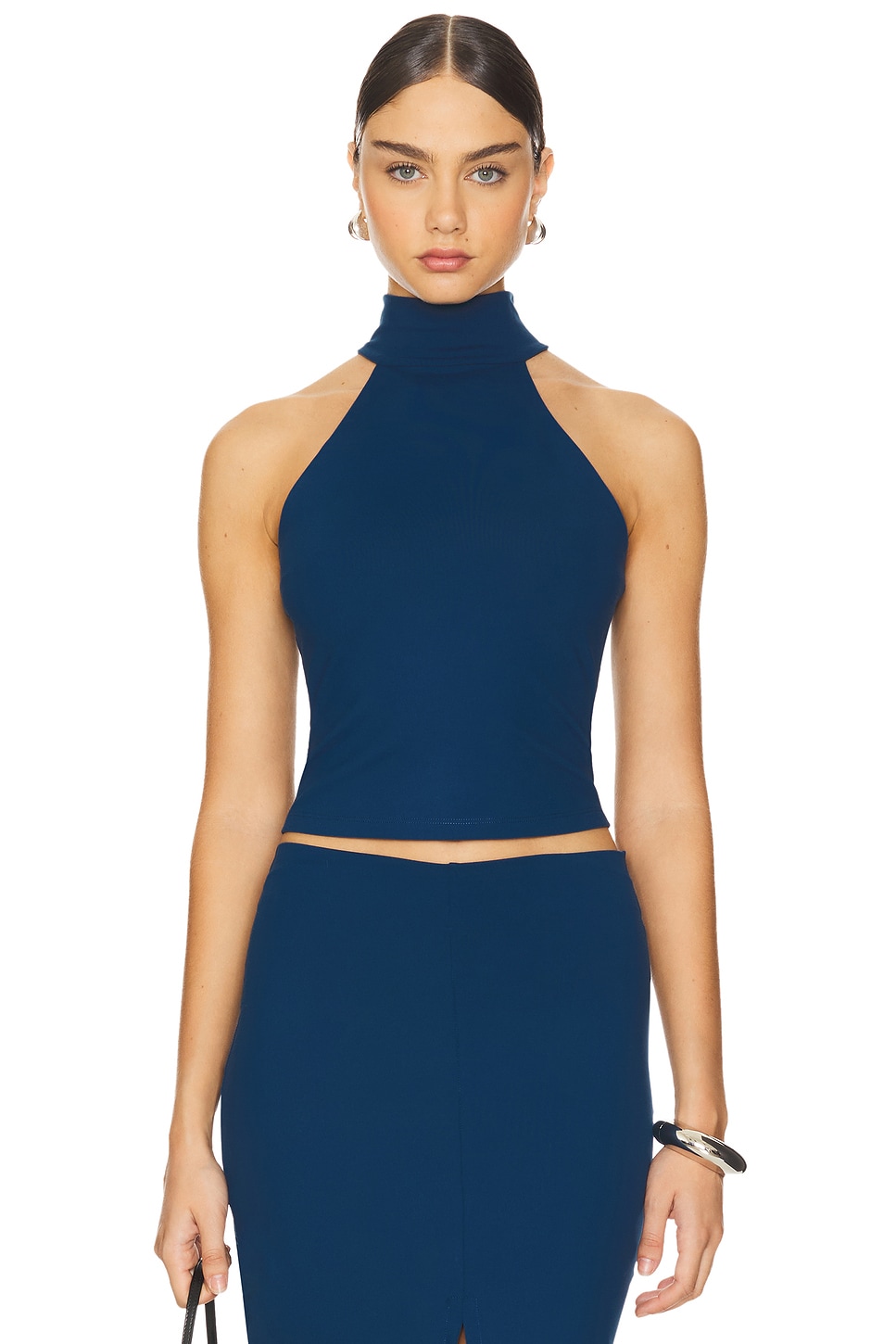 Susana Monaco Mock Neck Sleeveless Top