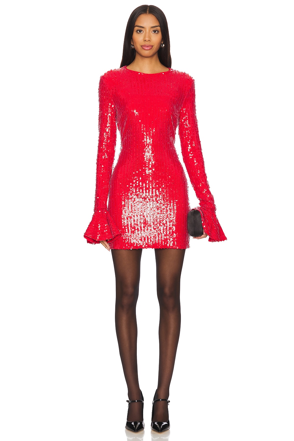 ROTATE Sequins Long Sleeve Mini Dress