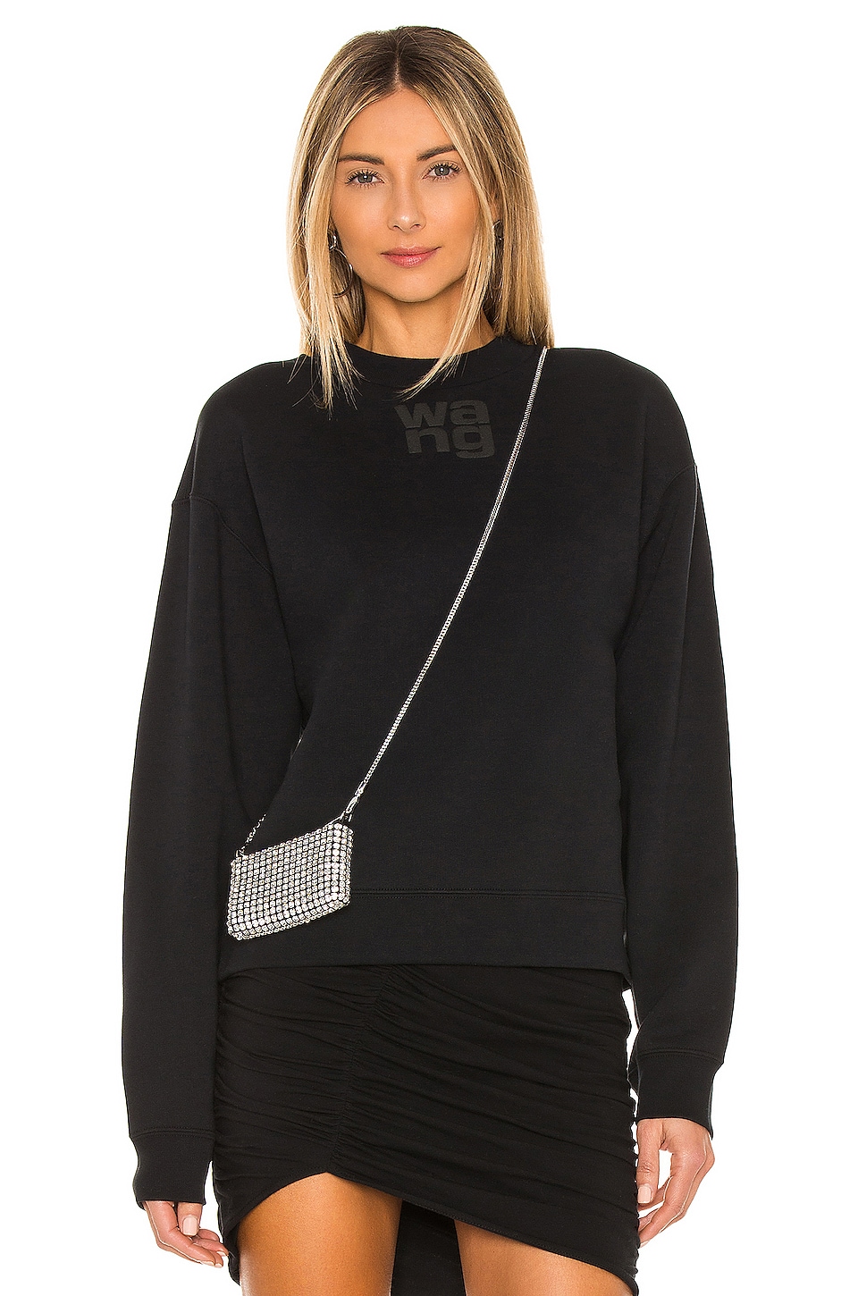 Alexander Wang Essential Terry Crew Sweatshirt W/ Puff Paint Logo