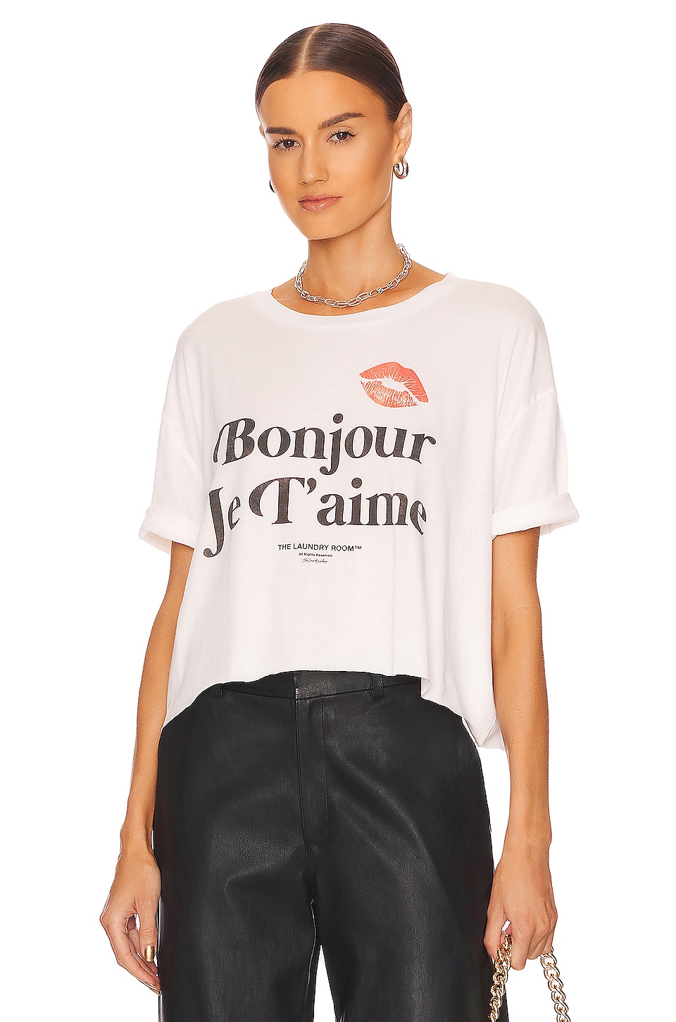 The Laundry Room Je T'aime Crop Oversized Tee