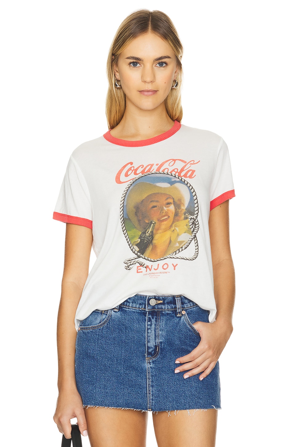 The Laundry Room Coca Cola Cowgirl Perfect Ringer Tee