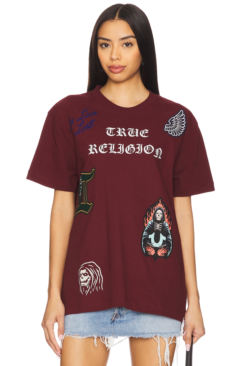 True Religion Short Sleeve Patch Embro Tee