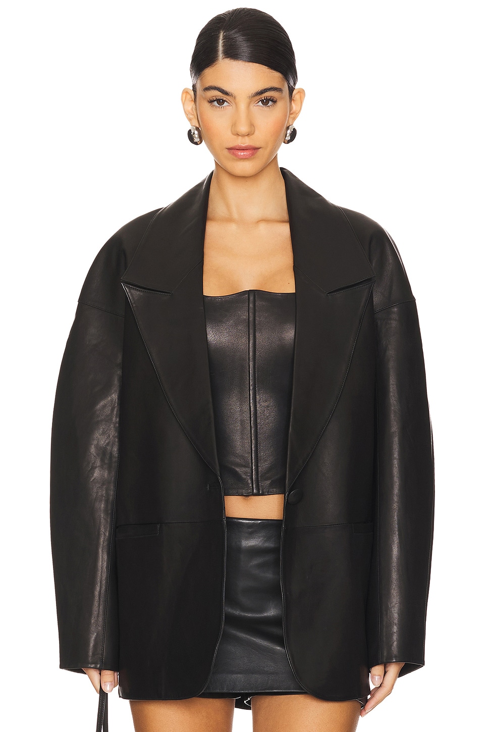 The Sei Slouchy Leather Blazer