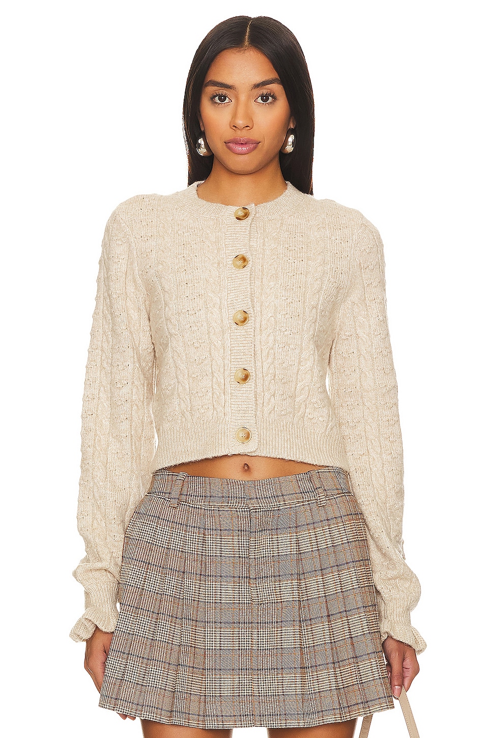 Tularosa Palmira Cropped Cable Cardigan