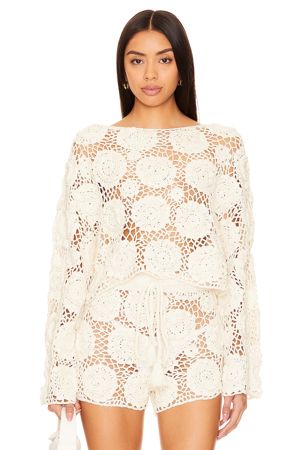 Tularosa Zephyr Floral Crochet Sweater