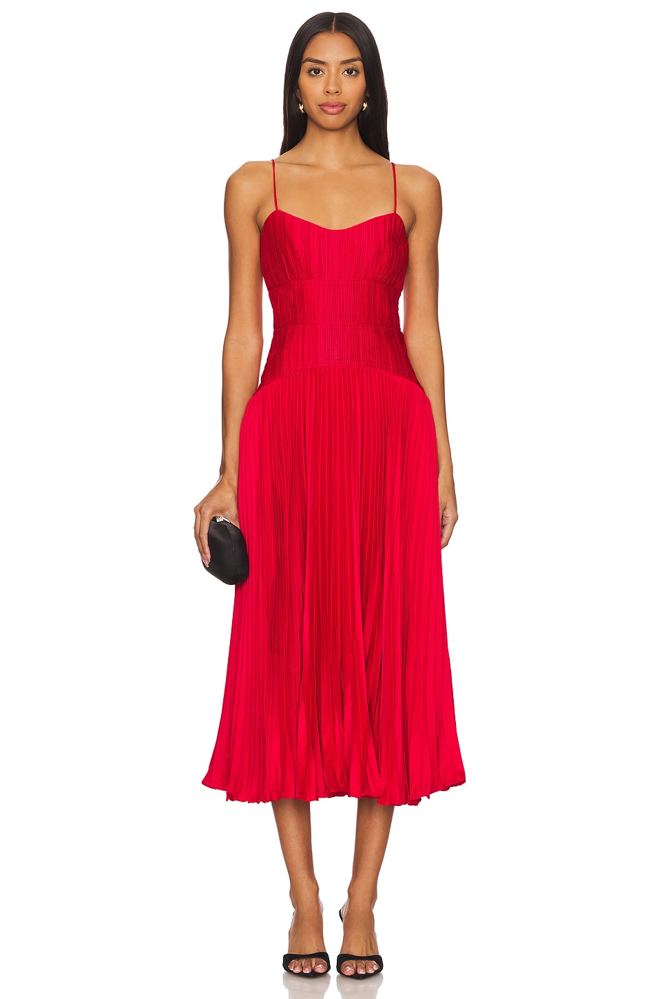 AMUR Cherry Drop Waist Midi Dress