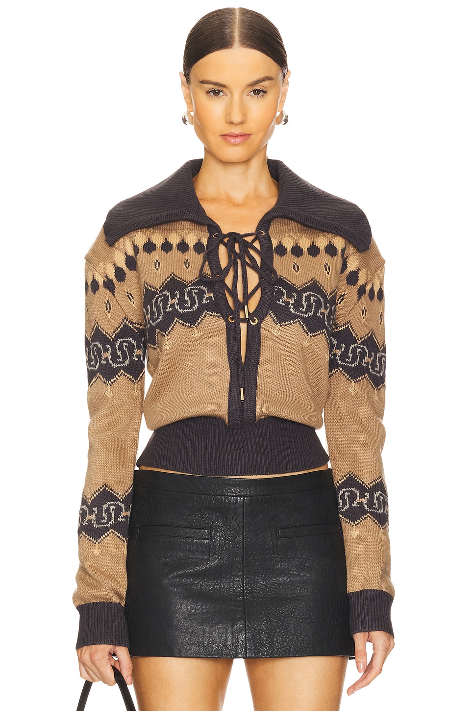 Understated Leather Nordic Cowboy Sweater