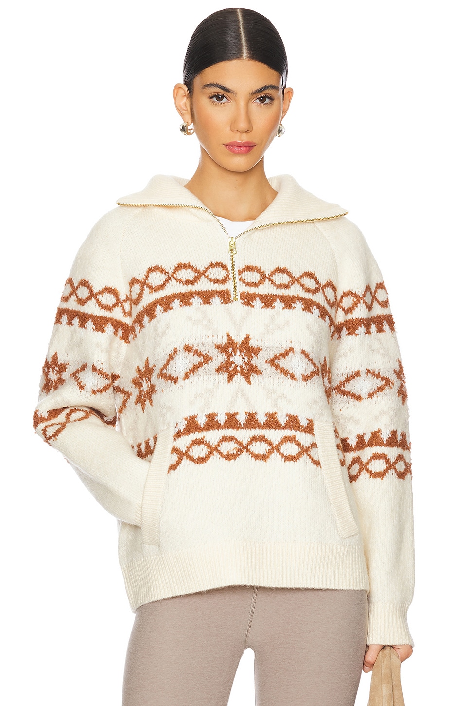 Varley Cai Fairisle Half Zip Sweatshirt