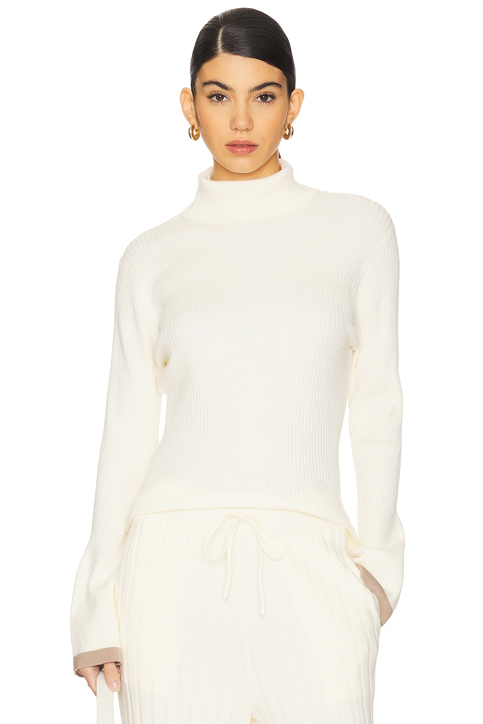 Varley Ravena Rib Knit High Neck Top