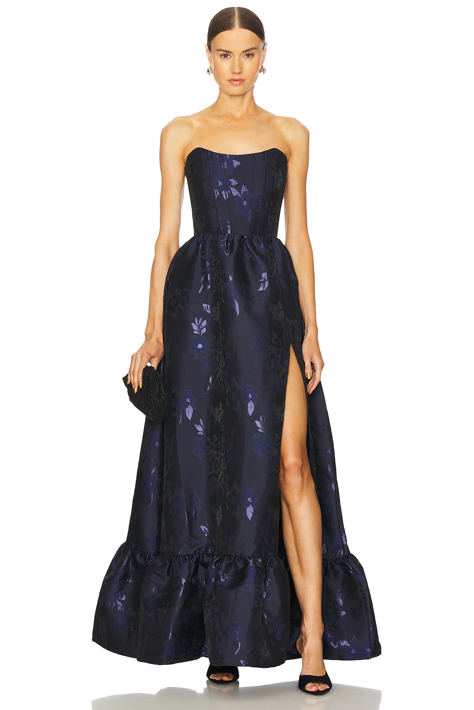 V. Chapman Charlotte Dress in Navy Baroque Floral