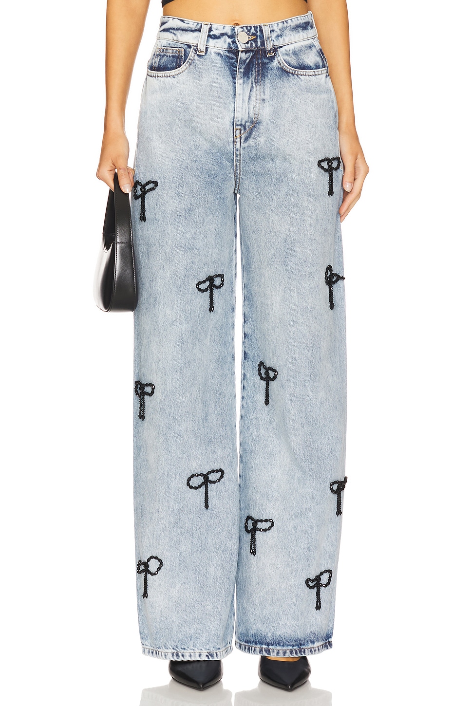 Vivetta Boyfriend Jeans With Bow Embroidery