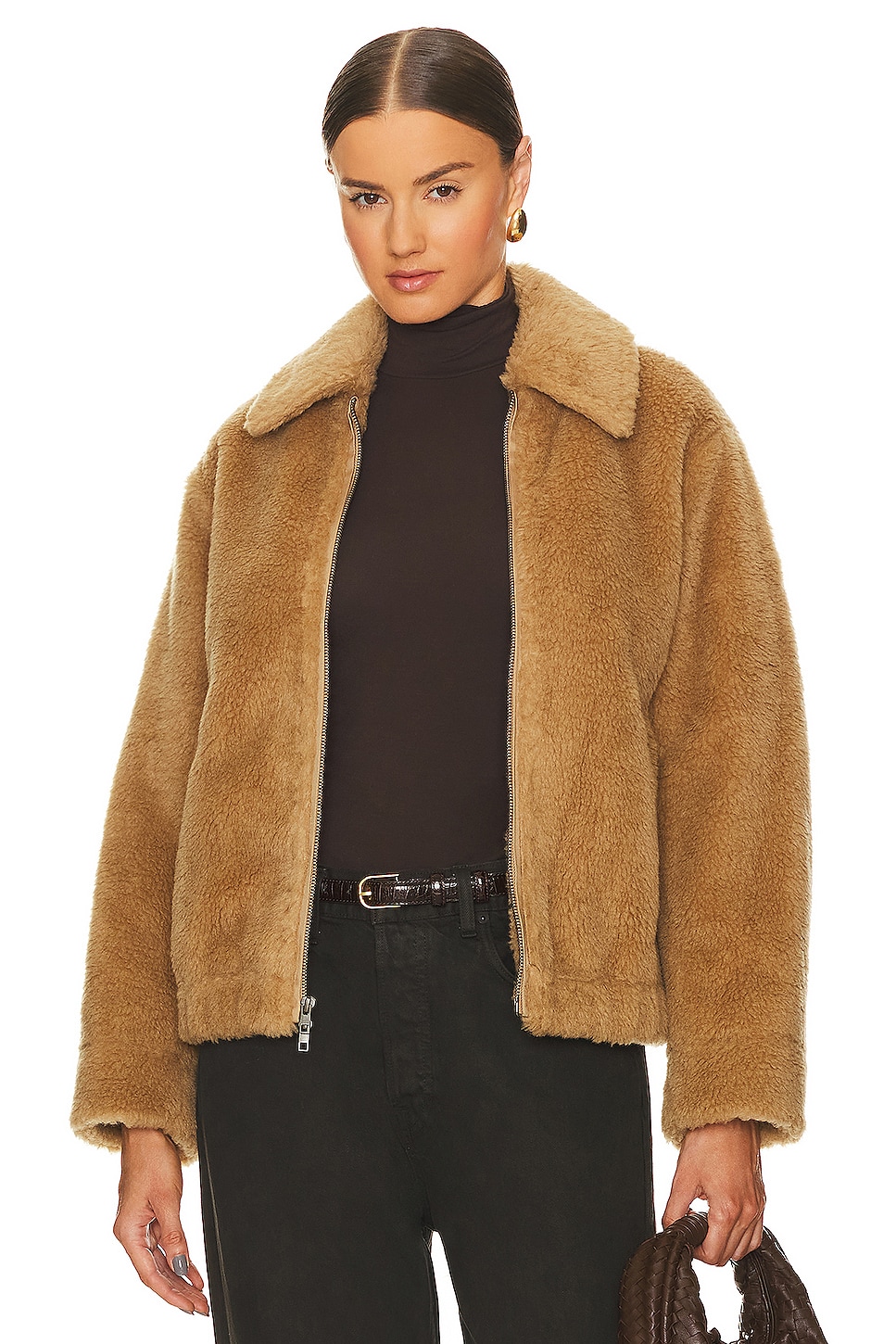 Vince Faux Shearling Bomber Jacket