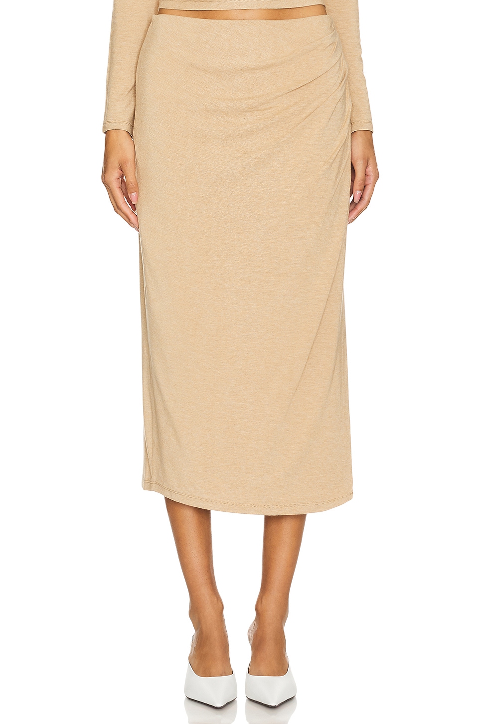 Vince Side Drape Midi Skirt