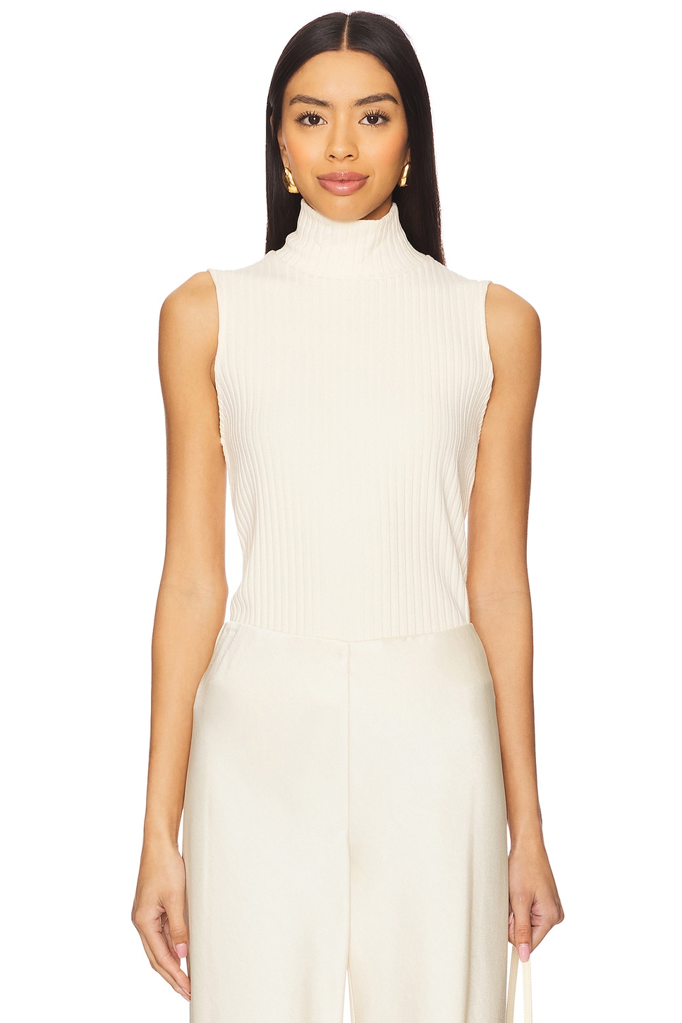 Vince Rib Sleeveless Turtleneck