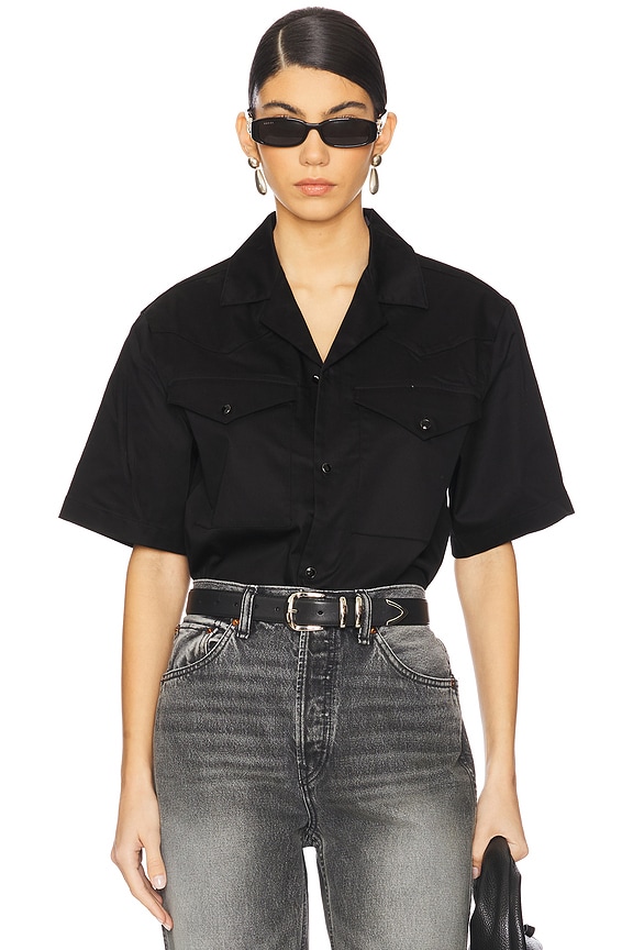 WAO Satin Western Short Sleeve Shirt