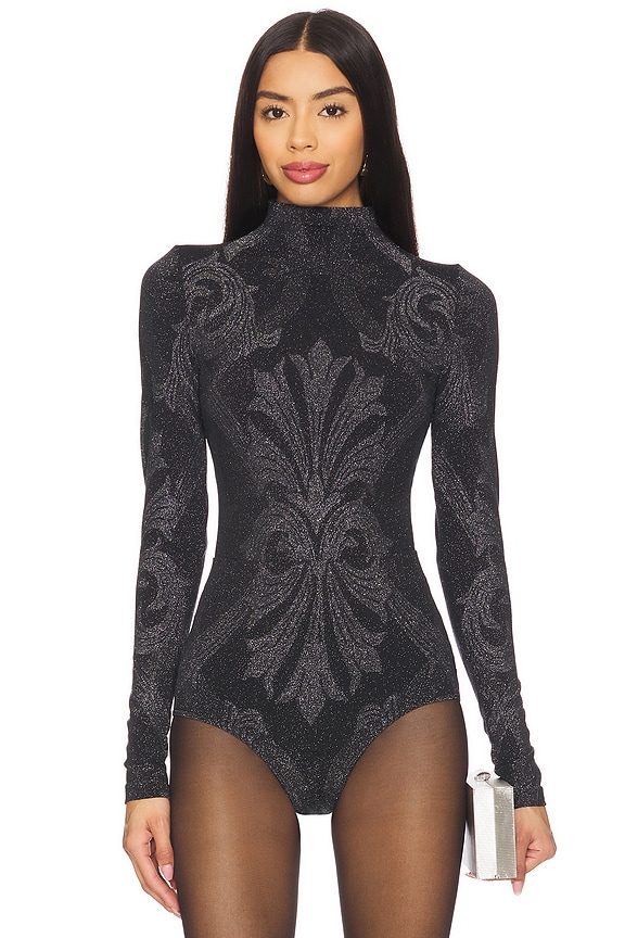 Wolford X Etro Metallic Jacquard Bodysuit