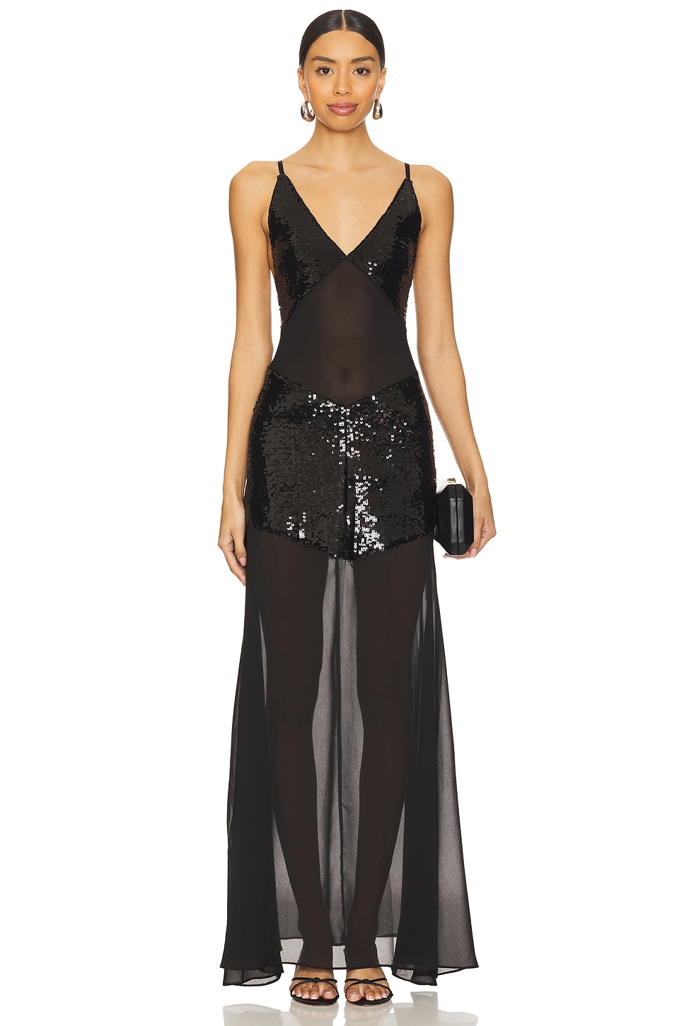 WeWoreWhat Sheer Panel Maxi Dress