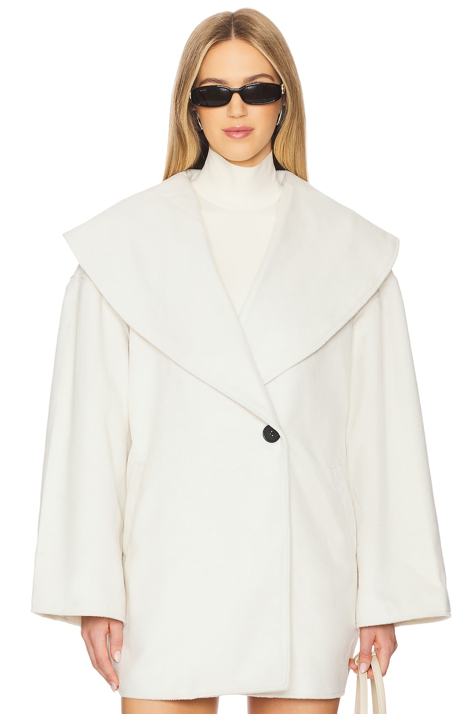 WeWoreWhat Shawl Collar Wool Coat