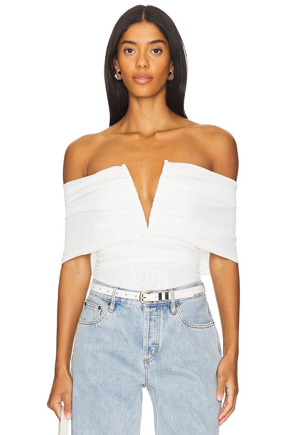 WeWoreWhat Ruched Off Shoulder Bodysuit