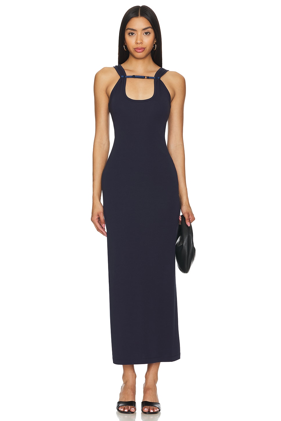 Wynn Hamlyn Rib Strap Maxi Dress