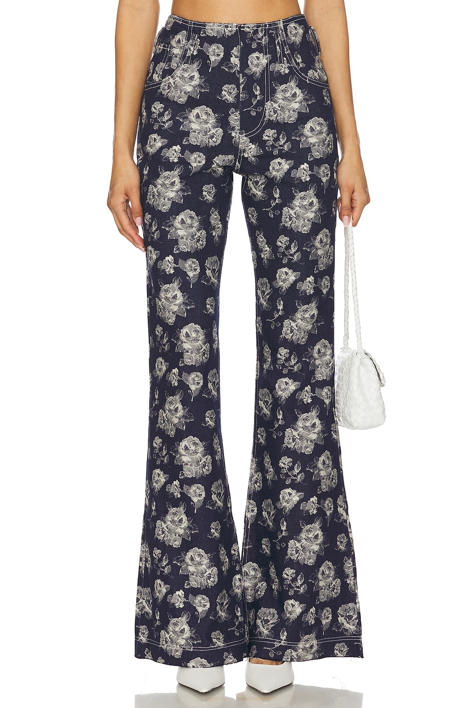 Yuhan Wang Rose Jacquard Trousers