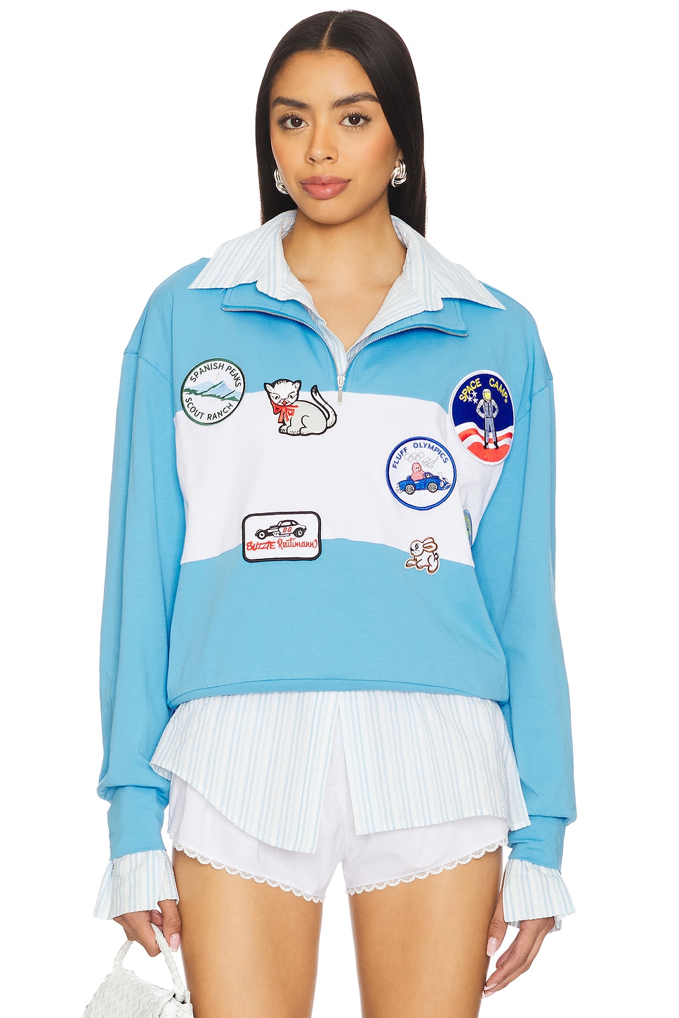 Yuhan Wang Embroidered Patches Sweatshirt